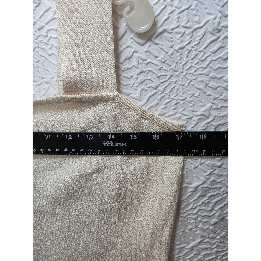St John Knit Tank Top Women Small Cream Good Vintage Square Neck USA Minimalist - Picture 6 of 7